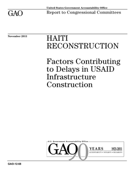 GAO-12-68 Haiti Reconstruction