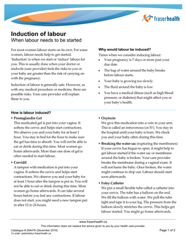 Induction of Labour When Labour Needs to Be Started