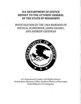 U.S. Department of Justice Report to the Attorny General of the State of Mississippi
