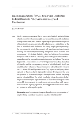 Federal Disability Policy Advances Integrated Employment