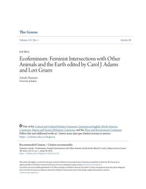 Ecofeminism: Feminist Intersections with Other Animals and the Earth Edited by Carol J