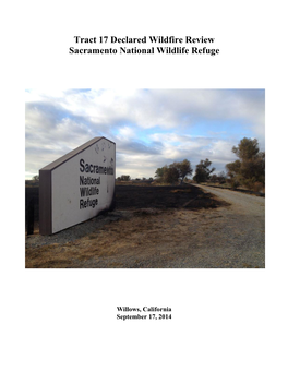 Tract 17 Declared Wildfire Review Sacramento National Wildlife Refuge