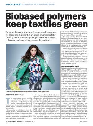 Biobased Polymers Keep Textiles Green