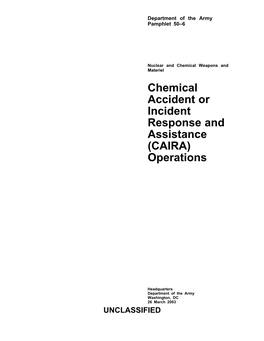 Chemical Accident Or Incident Response and Assistance (CAIRA) Operations