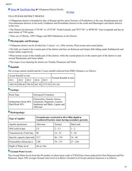 Home Tamilnadu Map Villupuram District Profile Print VILLUPURAM