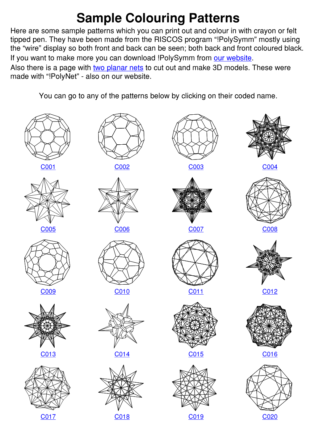 Sample Colouring Patterns Here Are Some Sample Patterns Which You Can Print out and Colour in with Crayon Or Felt Tipped Pen