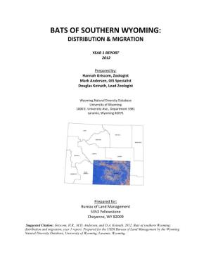 Bats of Southern Wyoming: Distribution & Migration