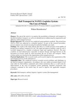 Rail Transport in NATO's Logistics System: the Case of Poland