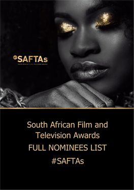 South African Film and Television Awards FULL NOMINEES LIST #Saftas