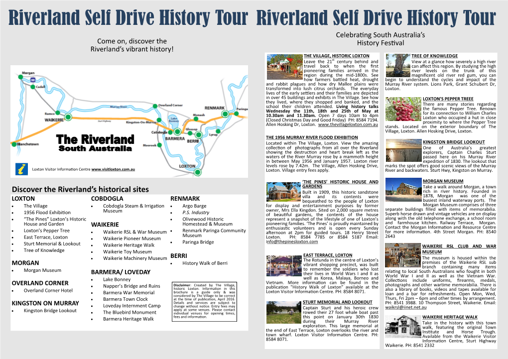 Riverland Self Drive History Tour