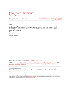 Effect of Porcine Circovirus Type 2 on Porcine Cell Populations Shan Yu Iowa State University