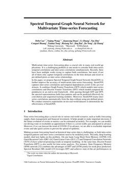 Spectral Temporal Graph Neural Network for Multivariate Time-Series Forecasting