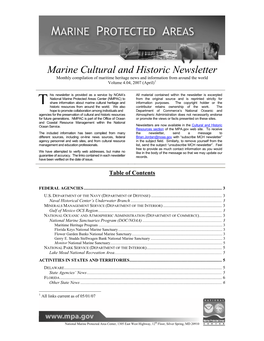 Marine Cultural and Historic Newsletter Vol 4(4): April, 2007
