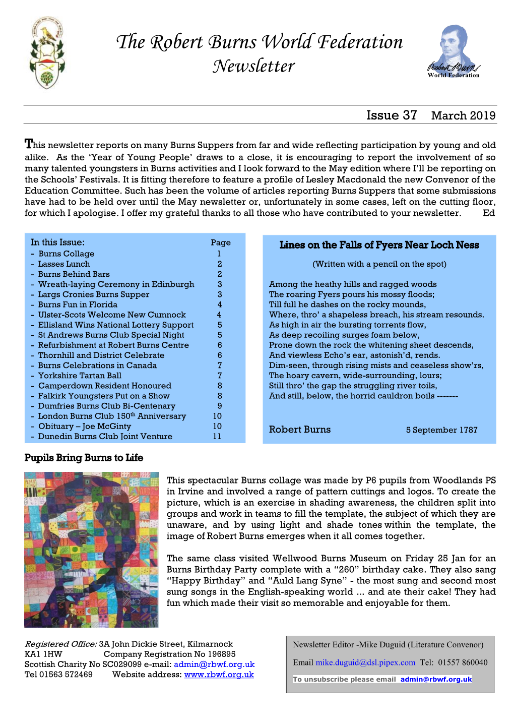 RBWF Newsletter March 2019