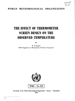 The Effect of Thermometer Screen Design on the Observed Temperature