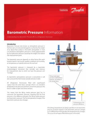 Barometric Pressure Information Understanding How Barometric Pressure Affects a Refrigeration Thermostat