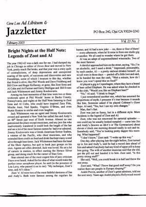 Jazzletter PO Box 240, Ojai CA 93024-0240