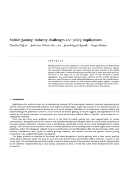 Mobile Gaming Industry Challenges and Policy Implications