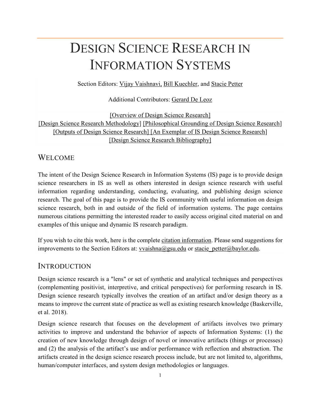 Design Science Research in Information Systems