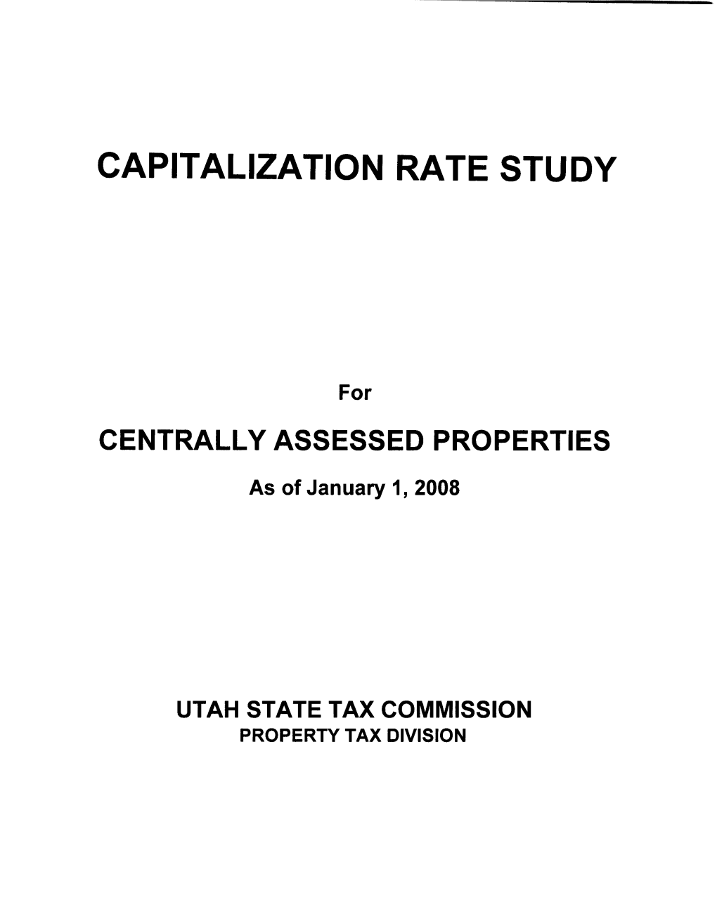 Capitalization Rate Study 2008