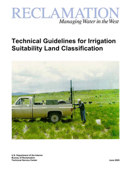 Technical Guidelines for Irrigation Suitability Land Classification