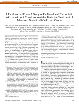 A Randomized Phase 2 Study of Paclitaxel and Carboplatin with Or Without Conatumumab for First-Line Treatment of Advanced Non–Small-Cell Lung Cancer