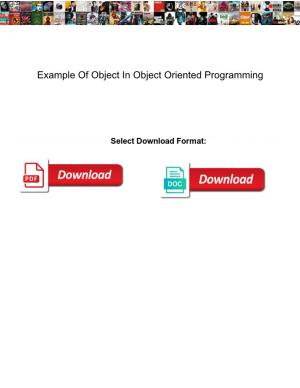 Example of Object in Object Oriented Programming