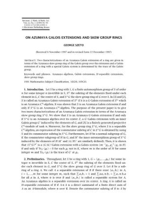 On Azumaya Galois Extensions and Skew Group Rings