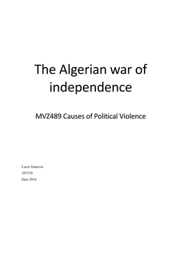 The Algerian War of Independence