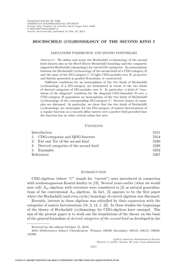 Hochschild (Co)Homology of the Second Kind I