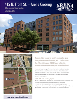 415 N. Front St. – Arena Crossing Office Leasing Opportunities Columbus, Ohio