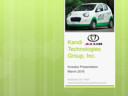 Kandi Technologies Group, Inc