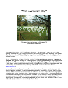 What Is Armistice Day?
