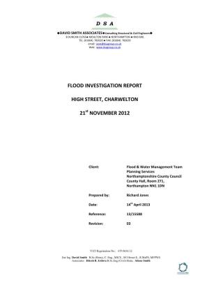 Flood Investigation Report High Street, Charwelton 21