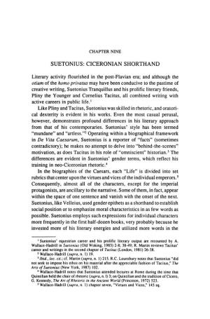 Suetonius: Ciceronian Shorthand