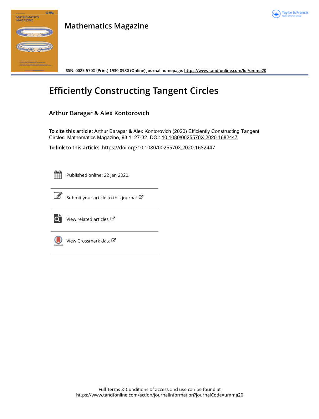 Efficiently Constructing Tangent Circles