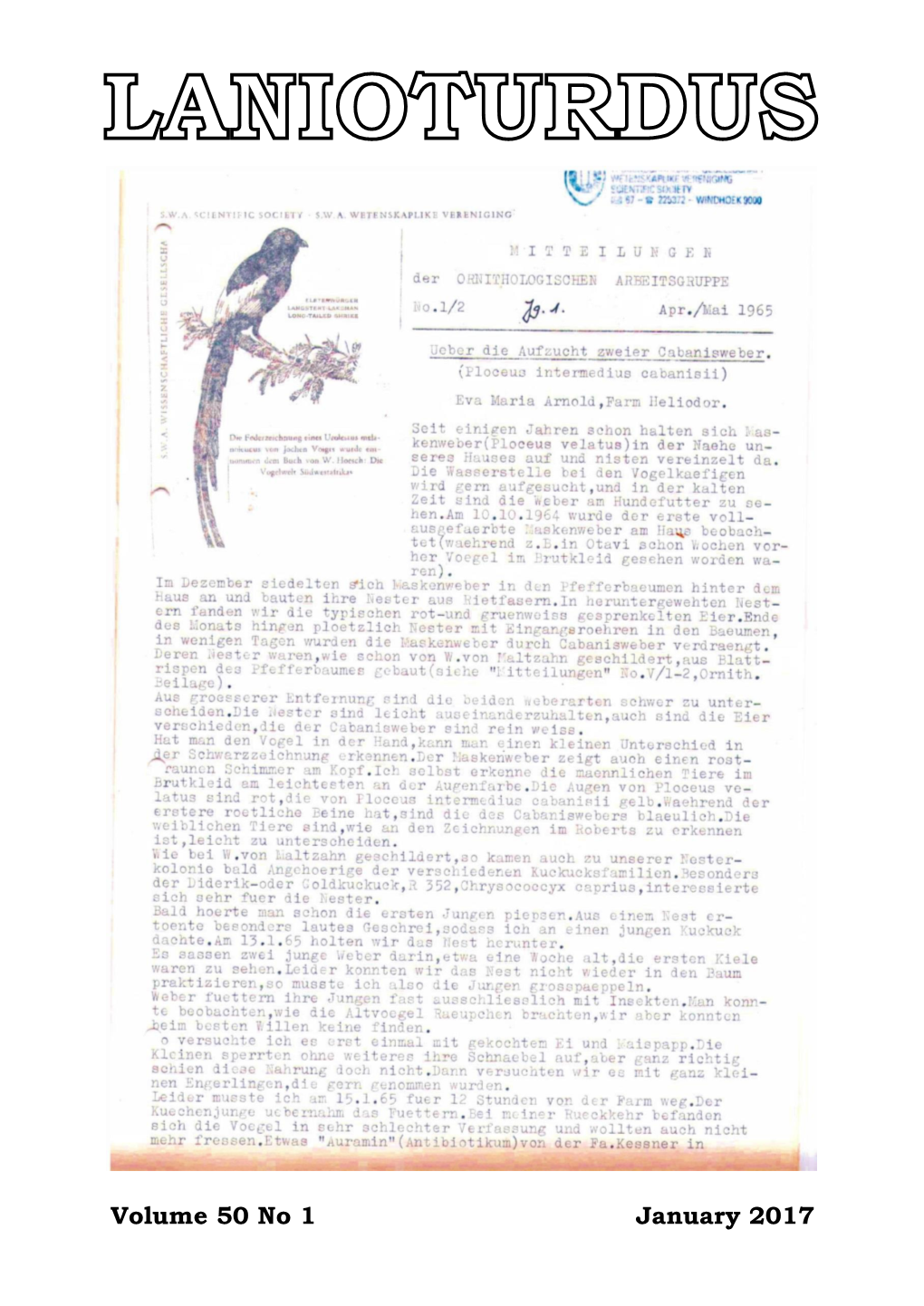 Bird Atlasing in the Hardap and Karas Regions 1965.Pdf