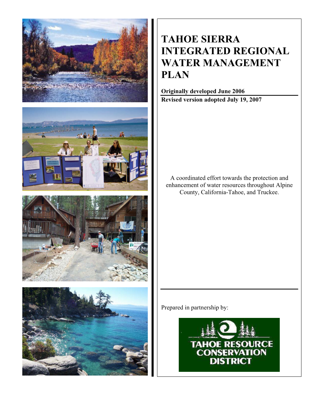 Tahoe Sierra Integrated Regional Water Management Plan