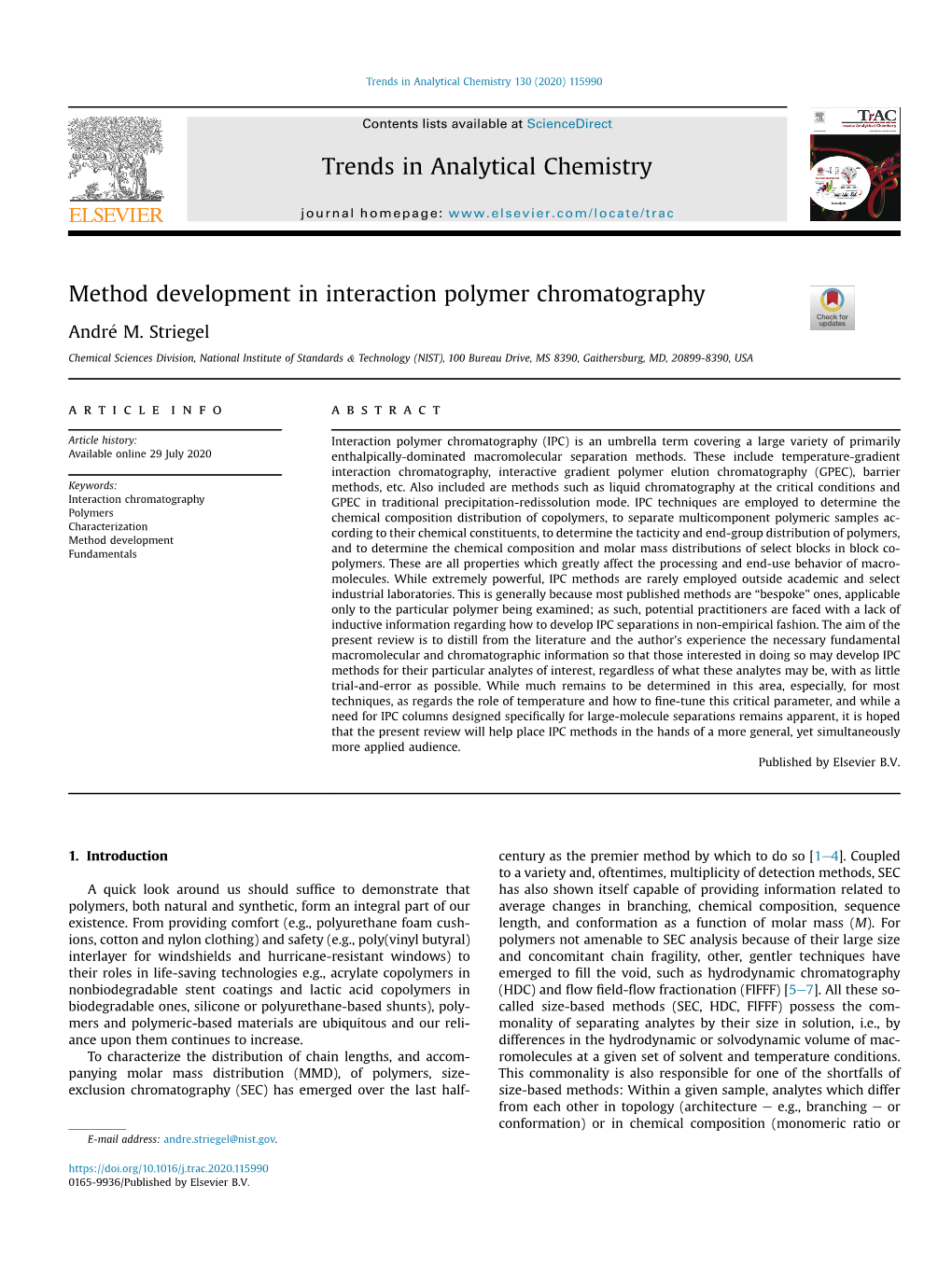 Method Development in Interaction Polymer Chromatography