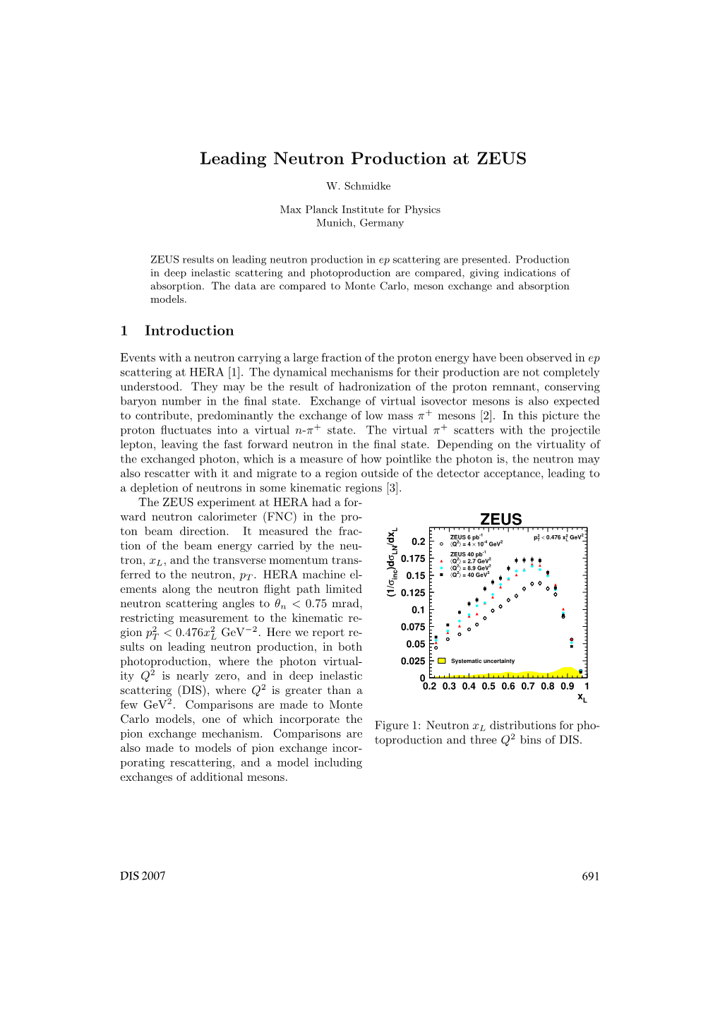 Leading Neutron Production at ZEUS