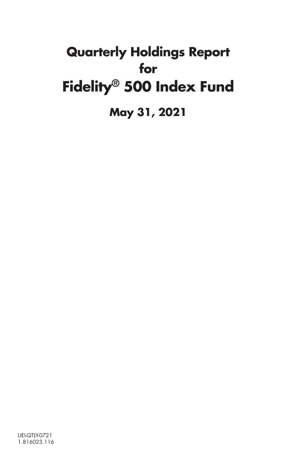 Fidelity® 500 Index Fund