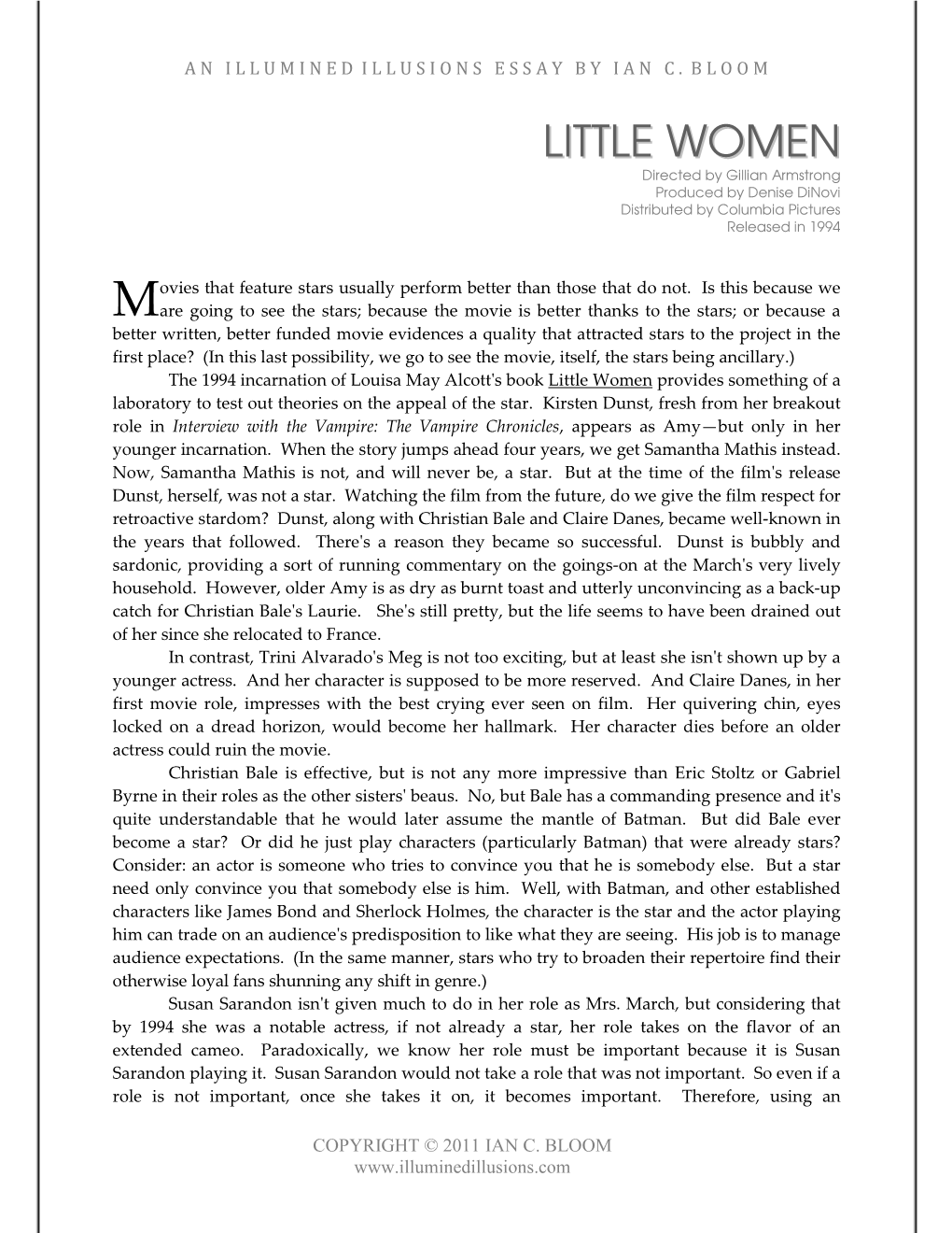 Little Women Provides Something of a Laboratory to Test out Theories on the Appeal of the Star