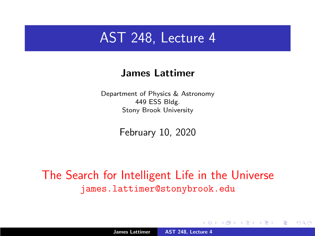 AST 248, Lecture 4