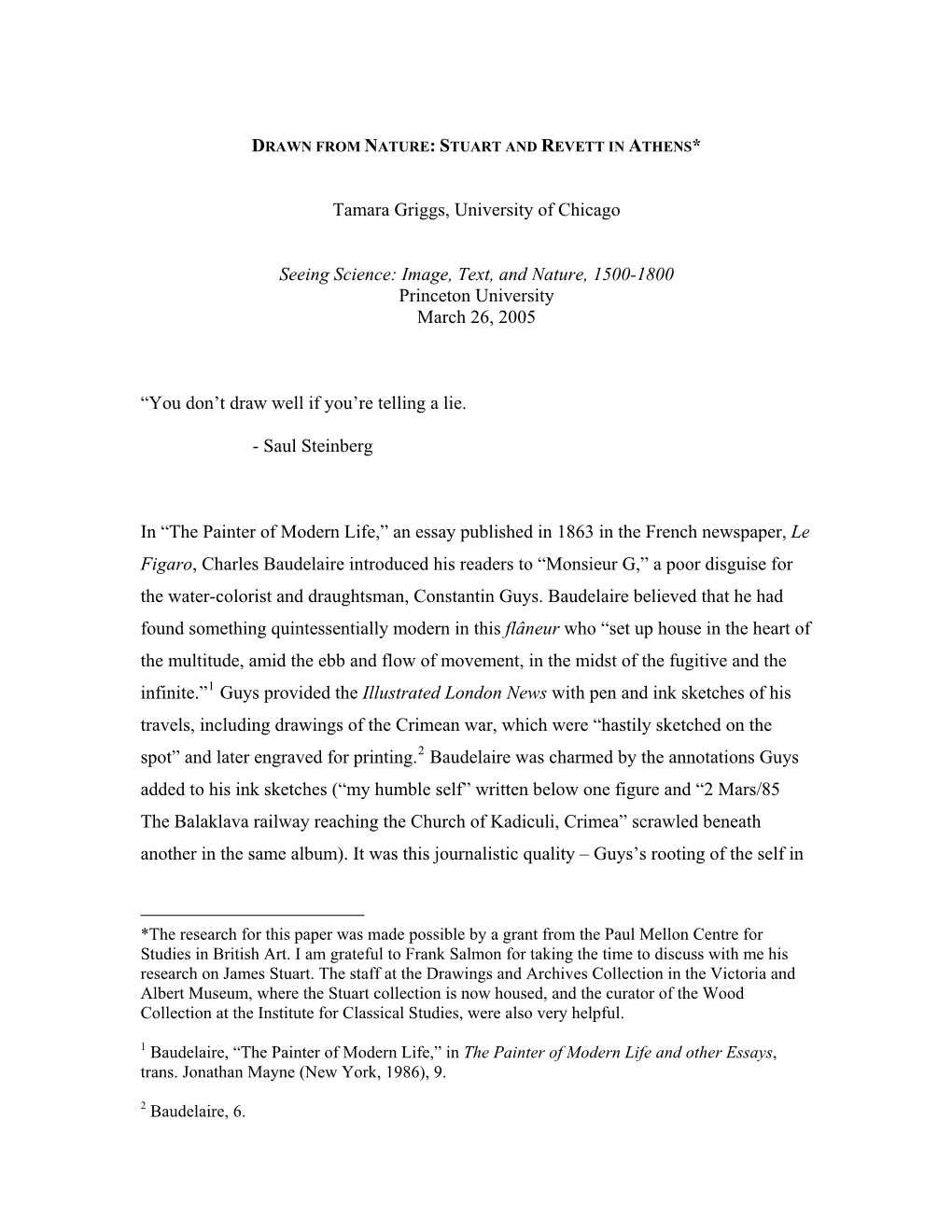 Tamara Griggs, University of Chicago Seeing Science: Image, Text, and Nature, 1500-1800 Princeton University March 26, 2005 “Y