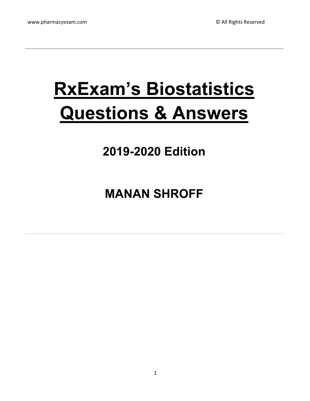 Rxexam's Biostatistics Questions & Answers