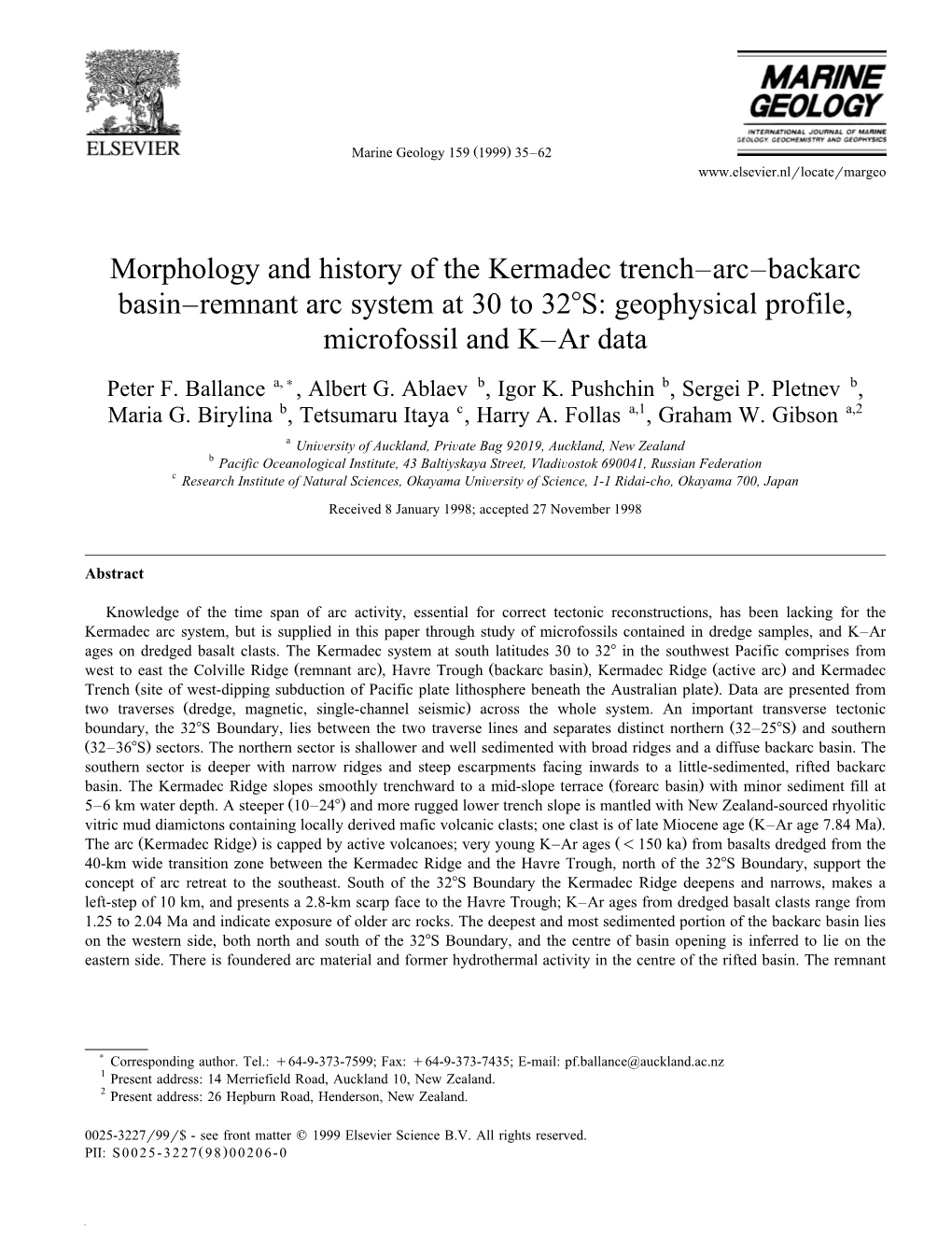 Morphology and History of the Kermadec Trench–Arc–Backarc