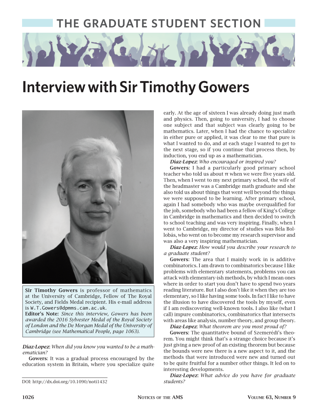 Sir Timothy Gowers Interview