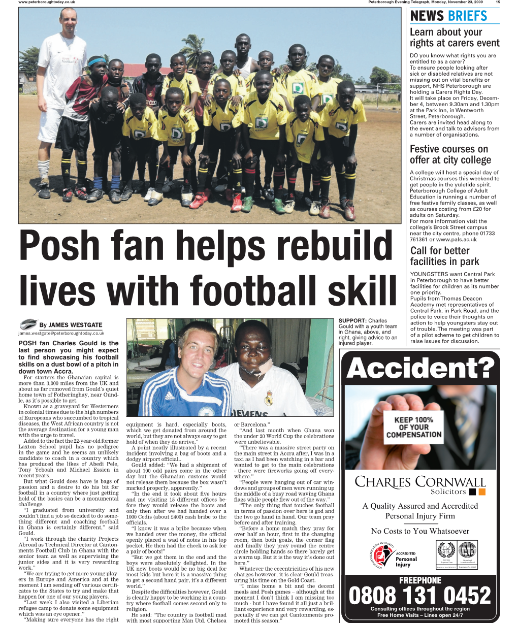 Posh Fan Helps Rebuild Lives with Football Skill