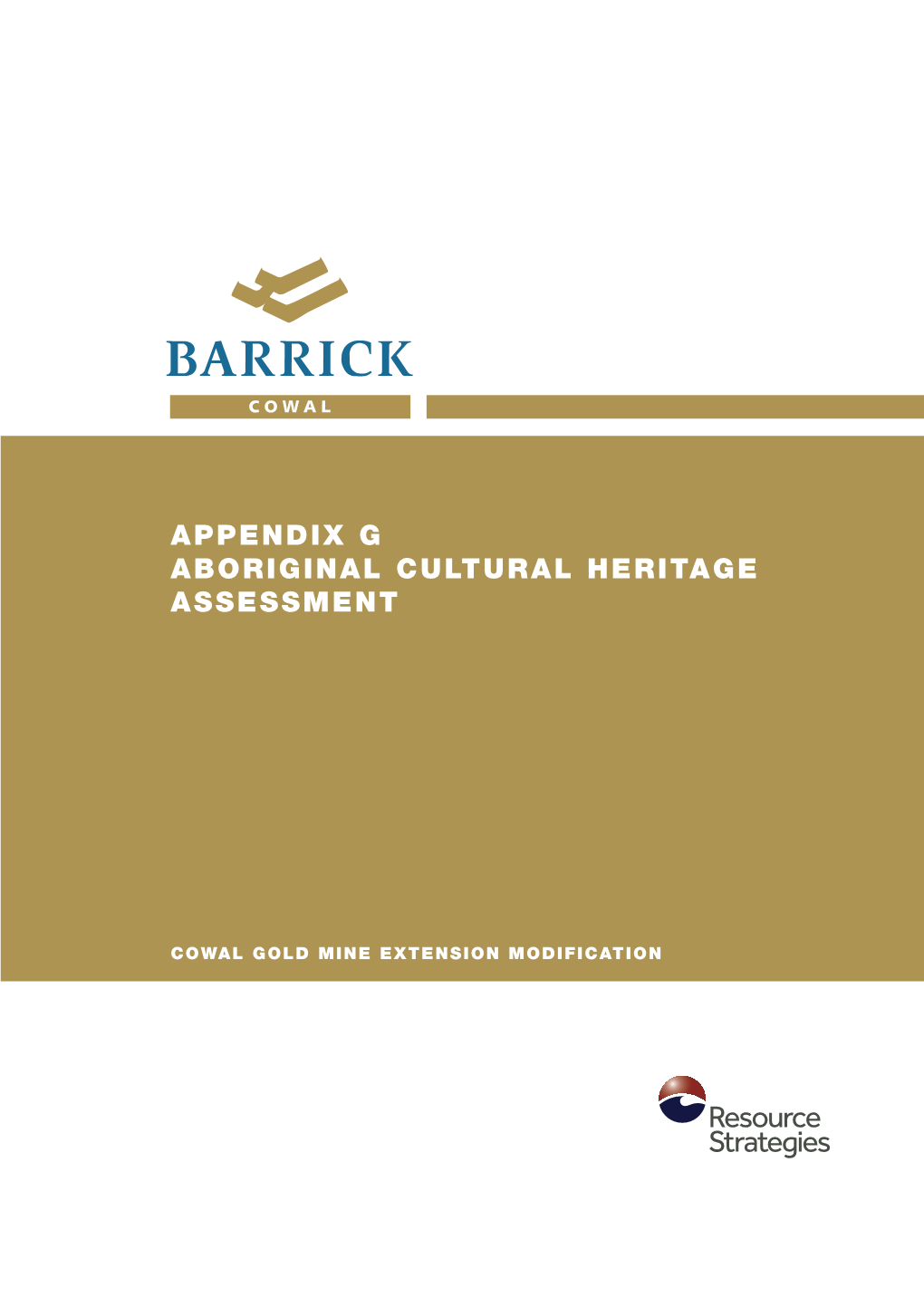 Appendix G Aboriginal Cultural Heritage Assessment