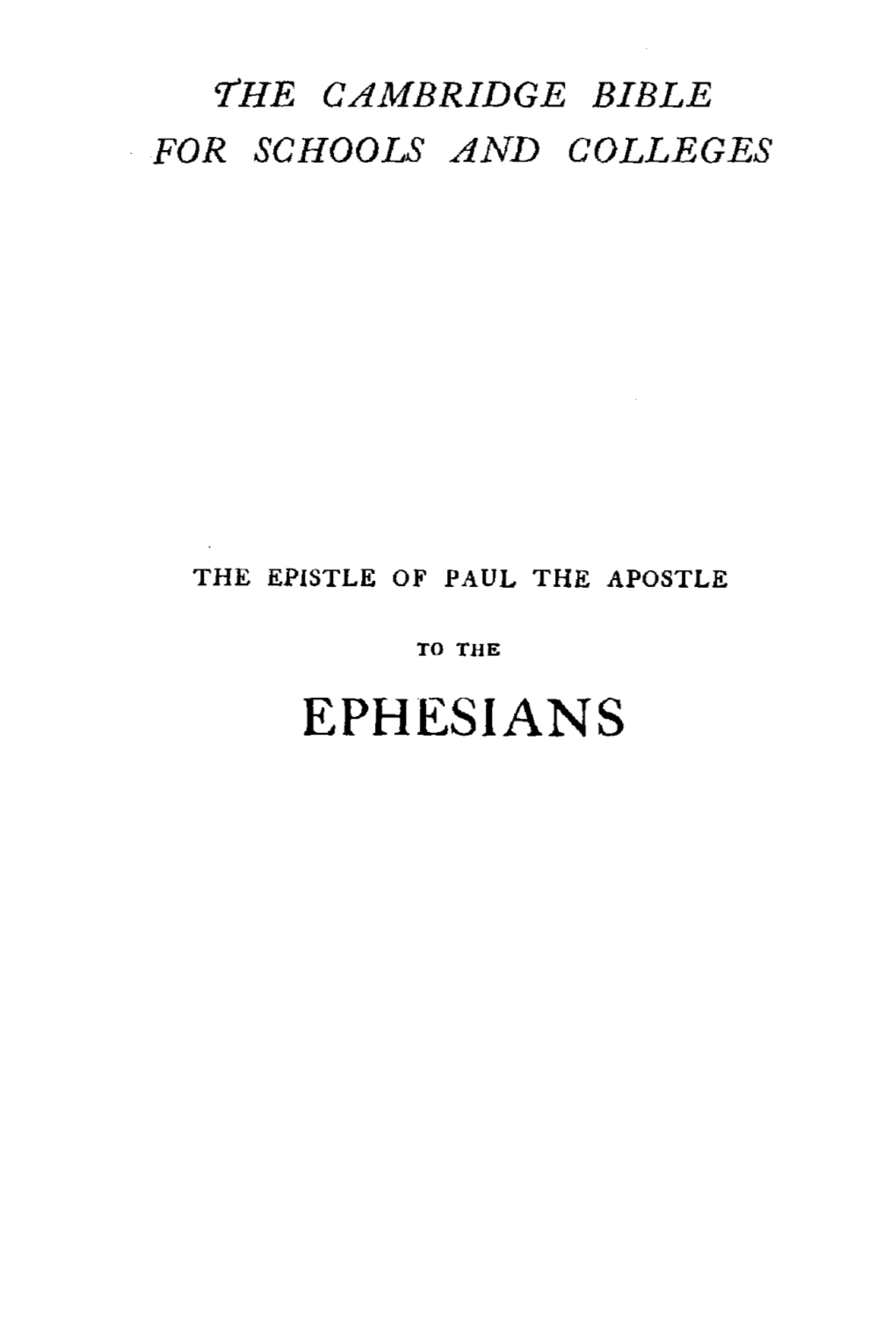 Ephesians Cambridge University Press C